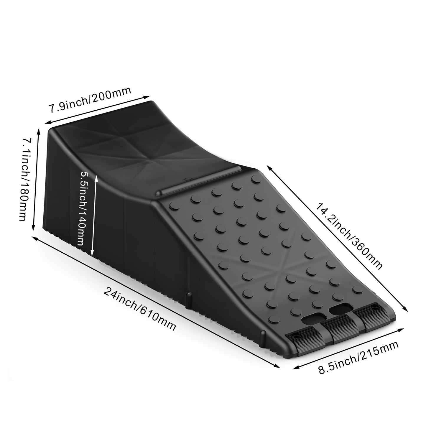 Car Service Ramp, 20000 Lbs 10 Ton Loading Capacity, Lift Car Ramp, Low Profile Plastic Tire Ramp, Heavy Duty Truck Ramp For Oil Changes Wheels, Lift Vehicle Maintenance,