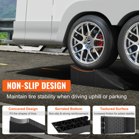 Car Service Ramp, 20000 Lbs 10 Ton Loading Capacity, Lift Car Ramp, Low Profile Plastic Tire Ramp, Heavy Duty Truck Ramp For Oil Changes Wheels, Lift Vehicle Maintenance,